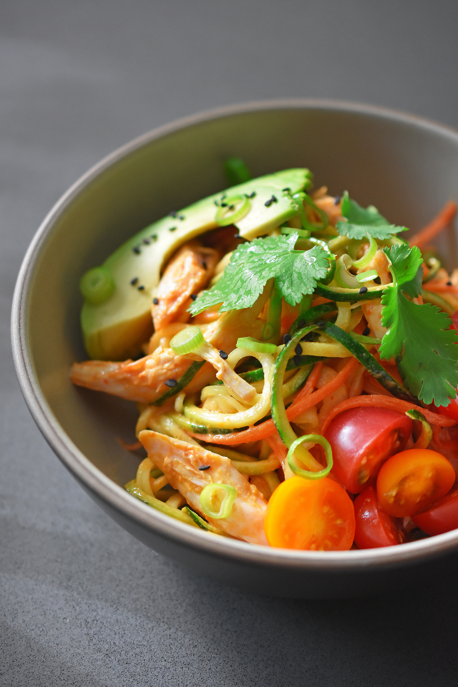Spicy Thai Chicken Zoodle Salad by Michelle Tam http://nomnompaleo.com
