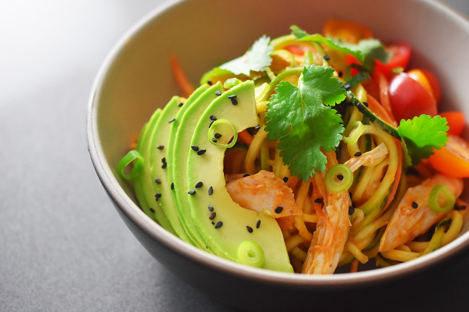 Spicy Thai Chicken Zoodle Salad by Michelle Tam http://nomnompaleo.com