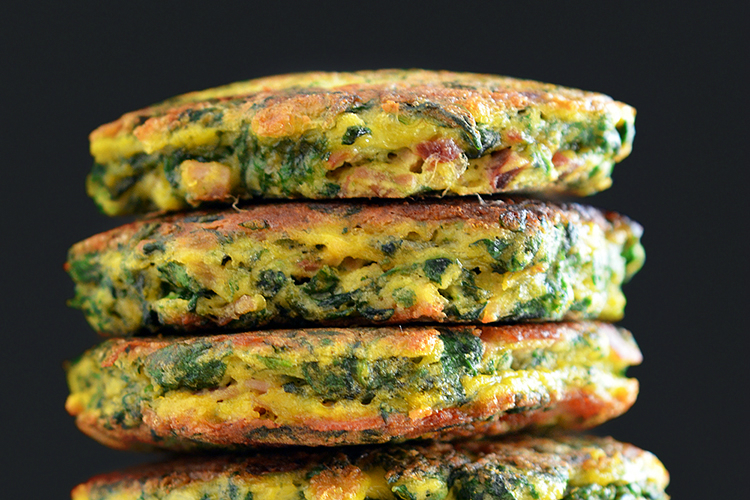 Egg Foo Young-ish (Spinach, Egg, Ham & Coconut Pancakes) by Michelle Tam http://nomnompaleo.com