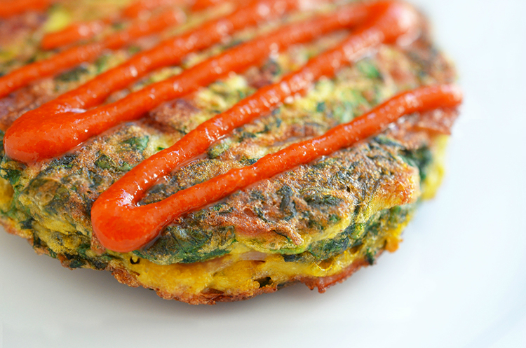 Egg Foo Young-ish (Spinach, Egg, Ham & Coconut Pancakes) by Michelle Tam http://nomnompaleo.com