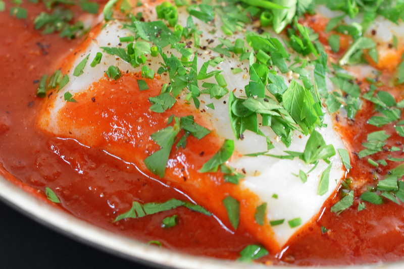 Poached Cod in Tomato Sauce by Michelle Tam http://nomnompaleo.com