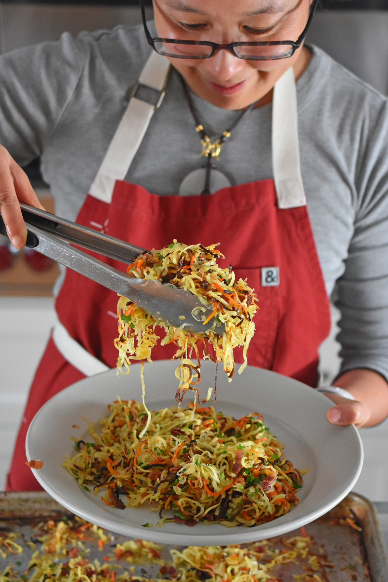 Crispy Swoodles with Bacon by Michelle Tam http://nomnompaleo.com